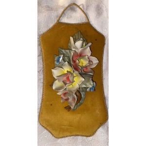 Golden Velvet Italian Capodimonte Flower Wall hangings Decoration